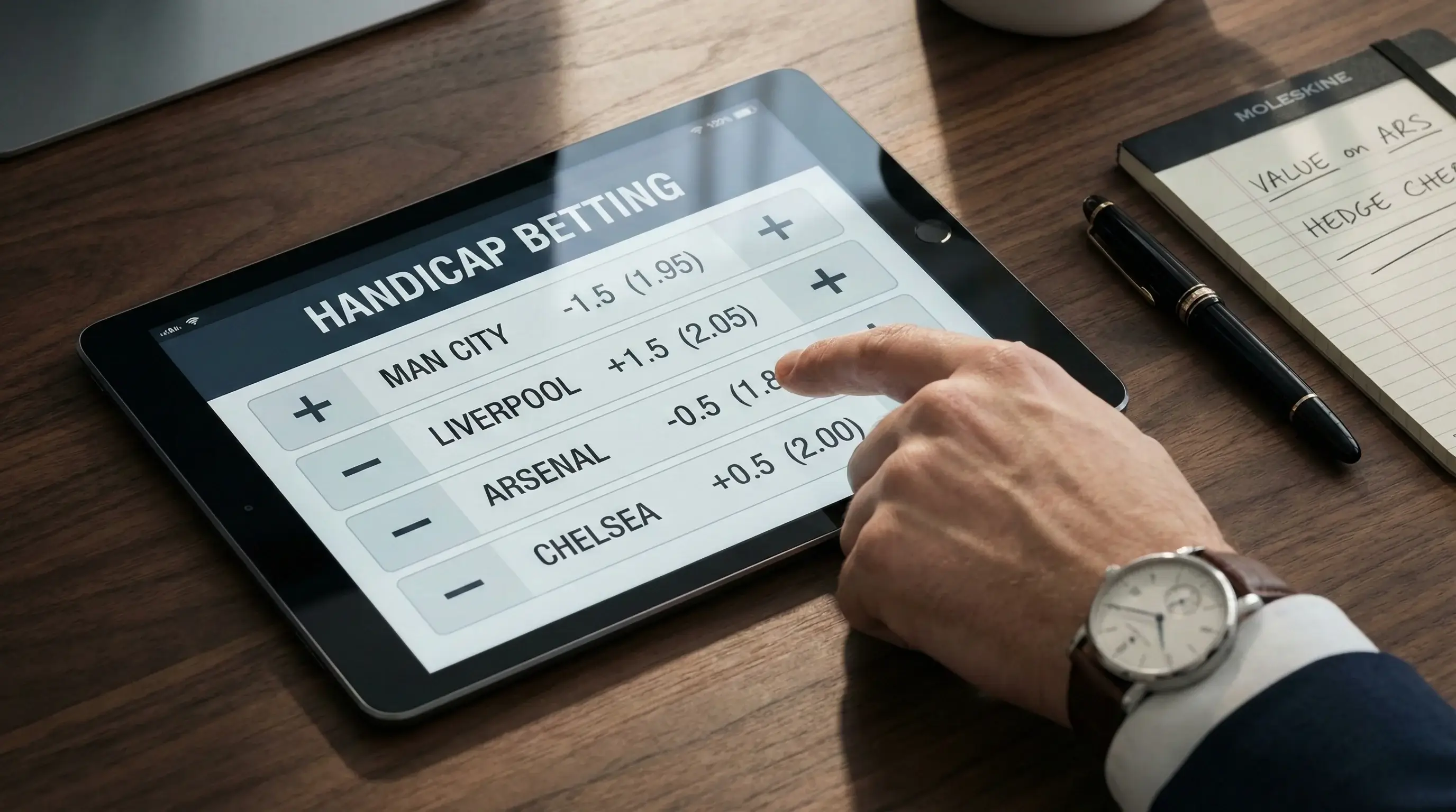 Interface de handicap asiático com análise estratégica de apostas